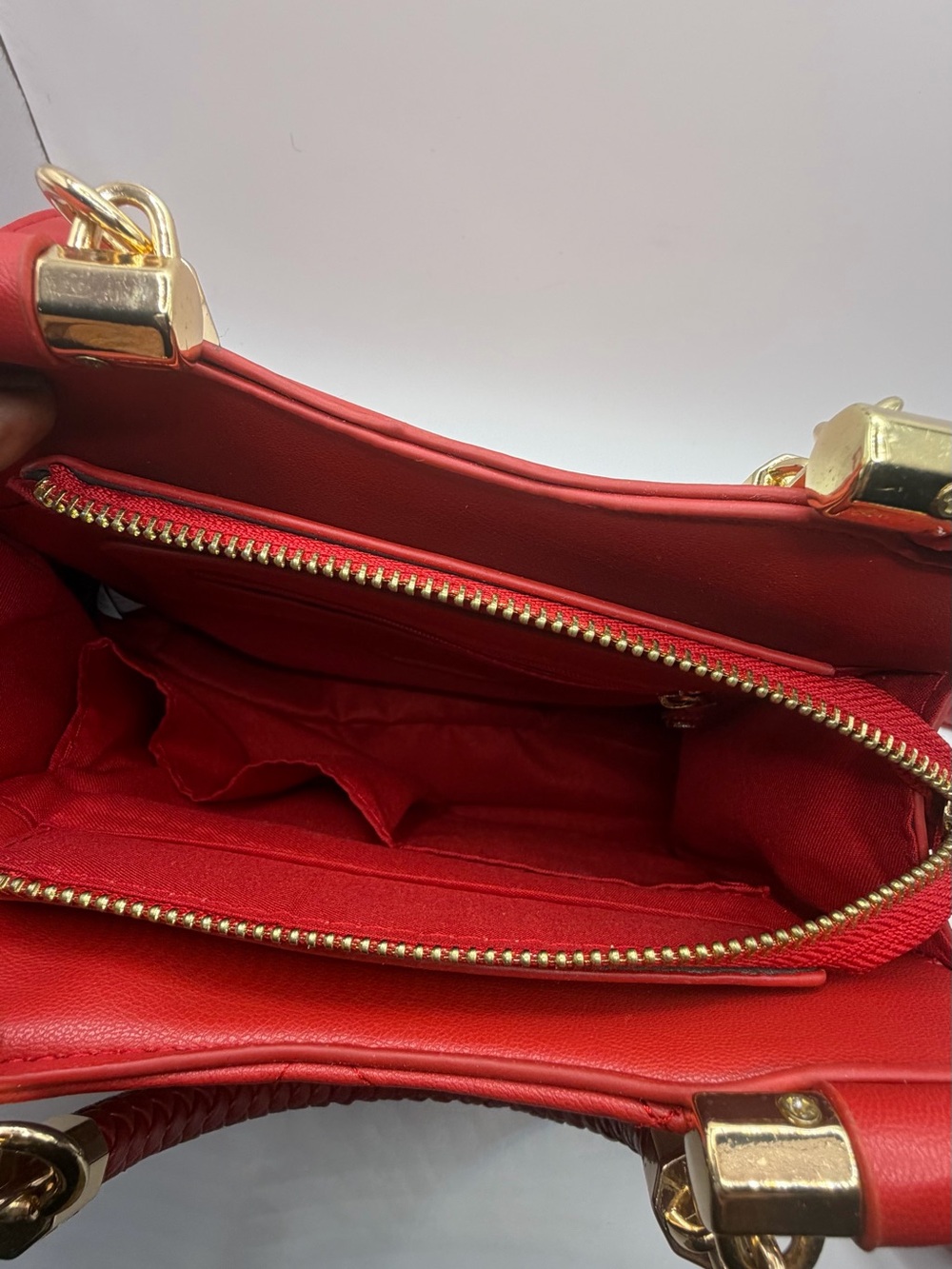 Bebe “Winnie” Mini Shopper Red Quilted Crossbody Bag - Picture 5 of 5
